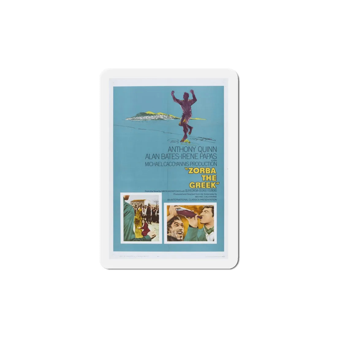 Zorba the Greek 1964 Movie Poster Refrigerator Magnet 5 Inch - The Sticker Space