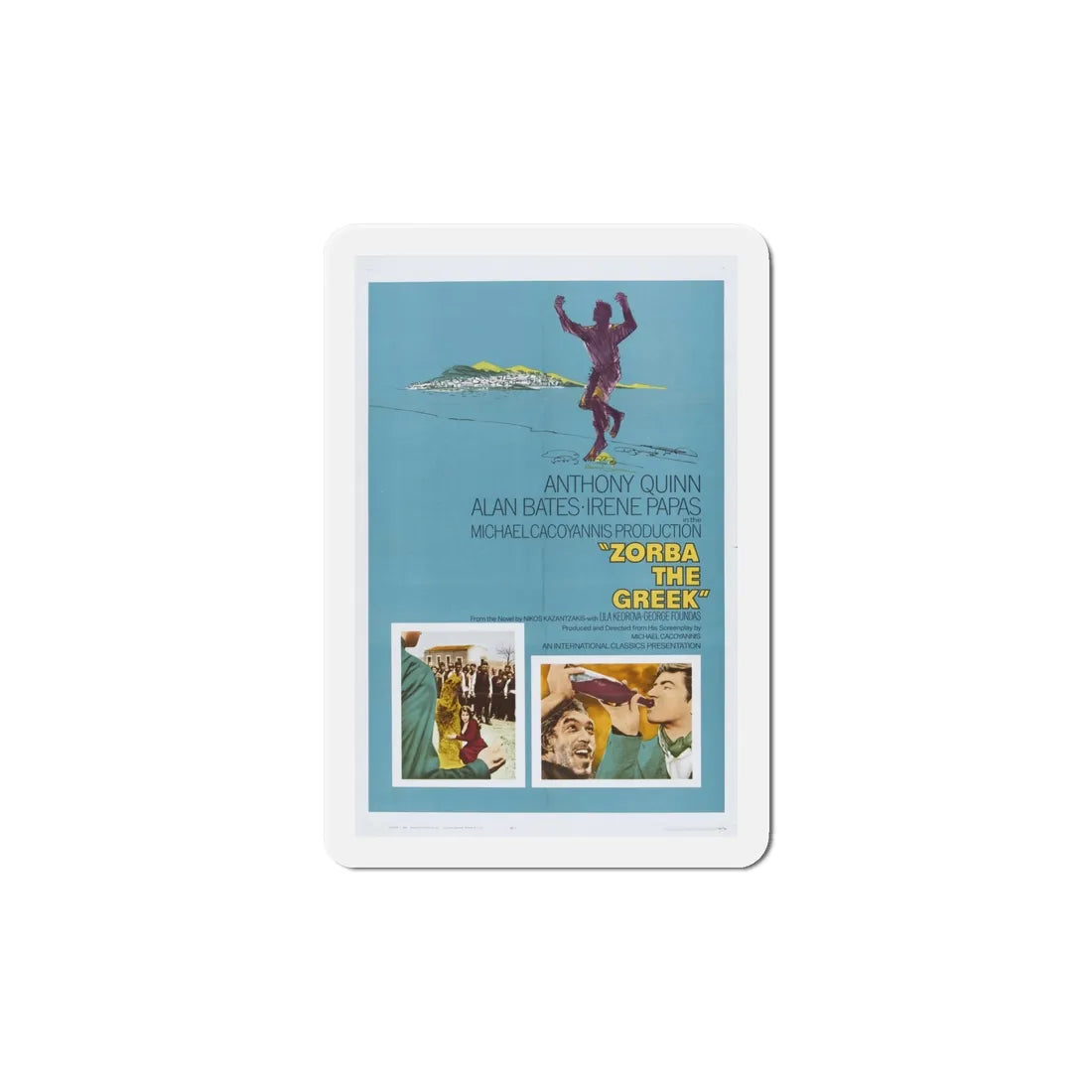 Zorba the Greek 1964 Movie Poster Refrigerator Magnet 6 Inch - The Sticker Space