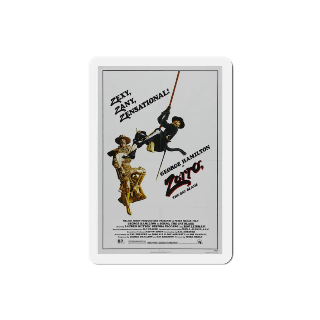 Zorro, the Gay Blade 1981 Movie Poster Refrigerator Magnet 2 Inch - The Sticker Space