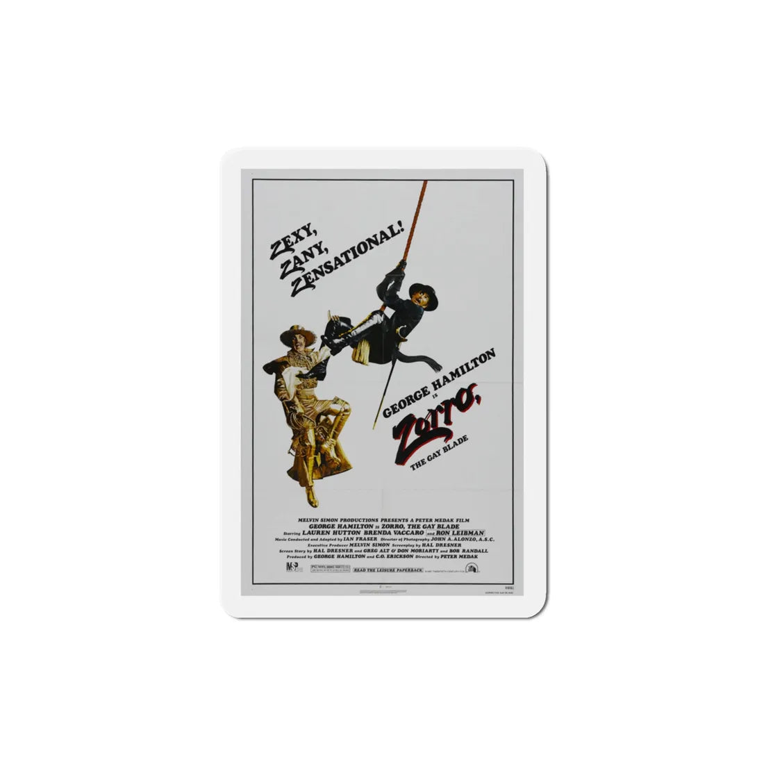 Zorro, the Gay Blade 1981 Movie Poster Refrigerator Magnet 3 Inch - The Sticker Space
