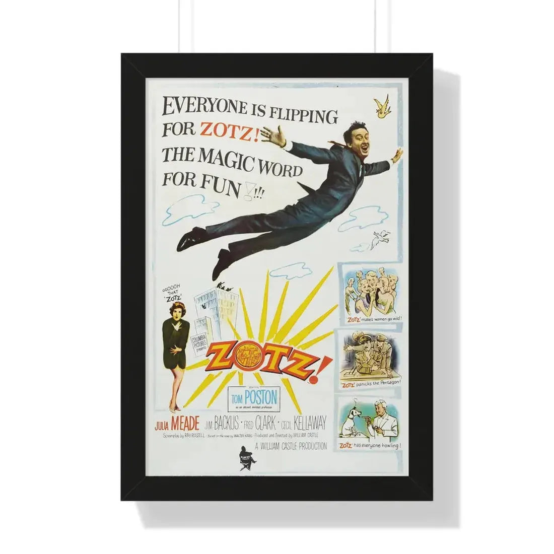 ZOTZ! 1962 - Framed Movie Poster 16″ x 24″ Black - The Sticker Space