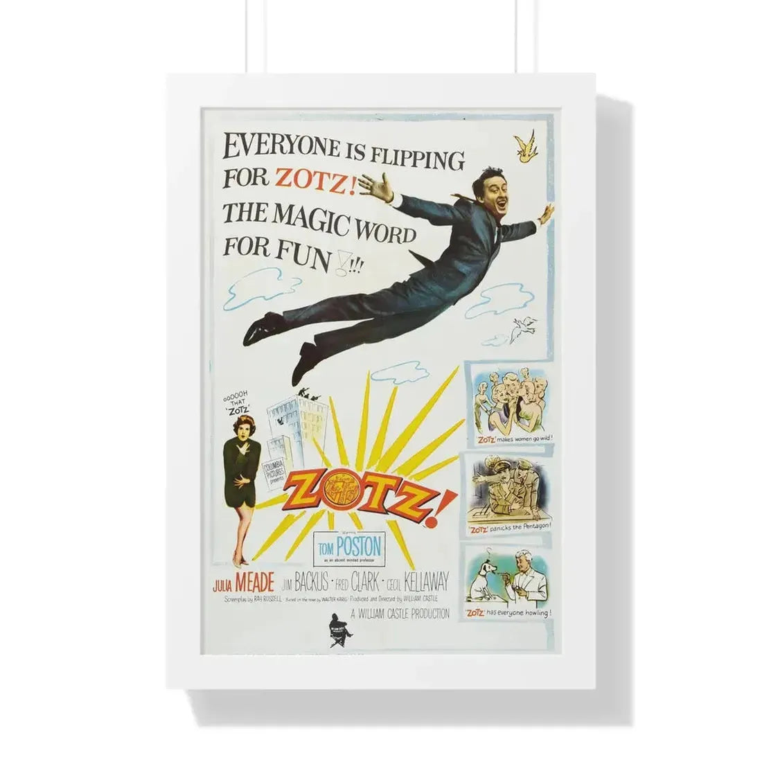 ZOTZ! 1962 - Framed Movie Poster 16″ x 24″ White - The Sticker Space