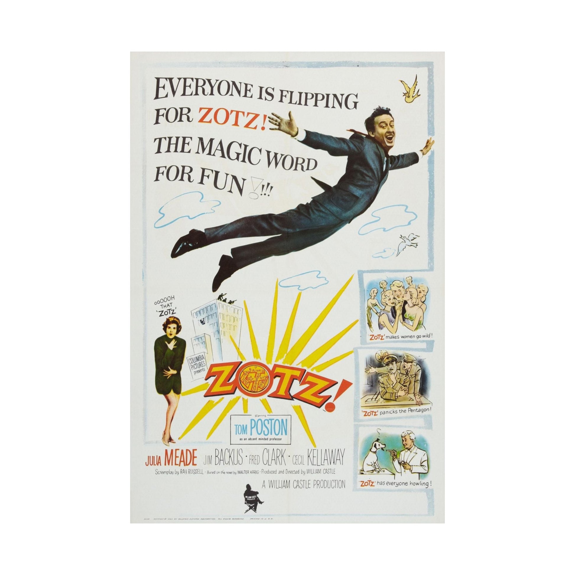 ZOTZ! 1962 - Paper Movie Poster-The Sticker Space