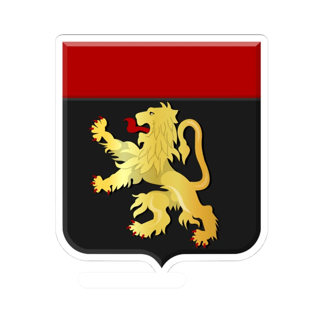 Zoutleeuw wapen (Belgium) (Coat of Arms) STICKER Vinyl Kiss-Cut Decal 4 Inch White - The Sticker Space