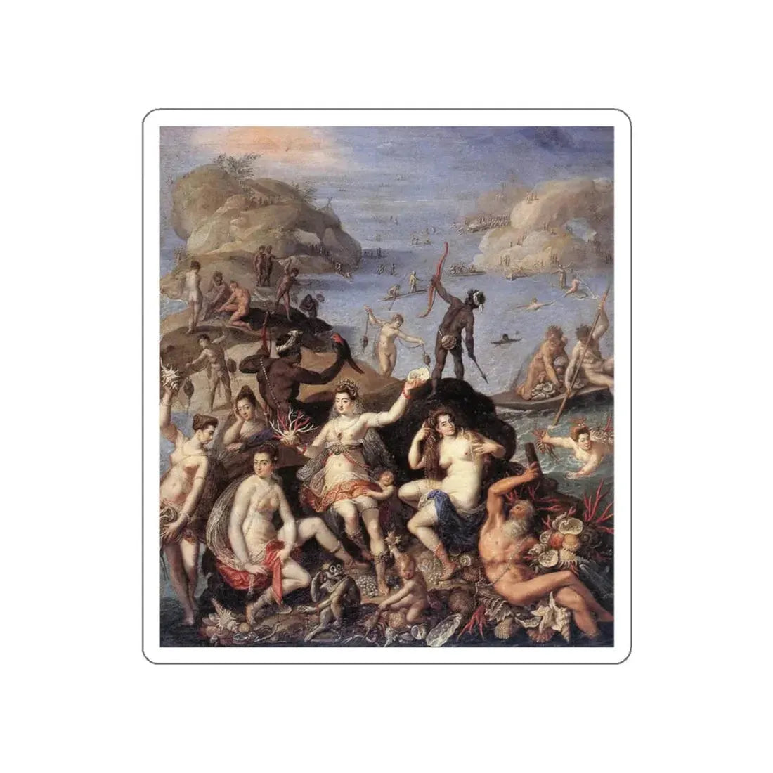 ZUCCHI, Jacopo - The Coral Fishers (Artwork) STICKER Vinyl Die-Cut Decal White Die-Cut 4 Inch - The Sticker Space