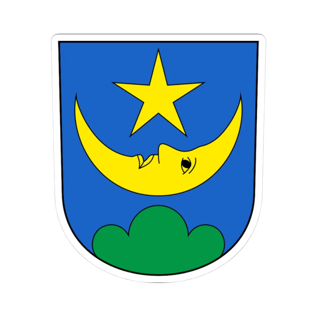 Zuchwil-blazon (Switzerland) (Coat of Arms) STICKER Vinyl Kiss-Cut Decal 3 Inch White - The Sticker Space