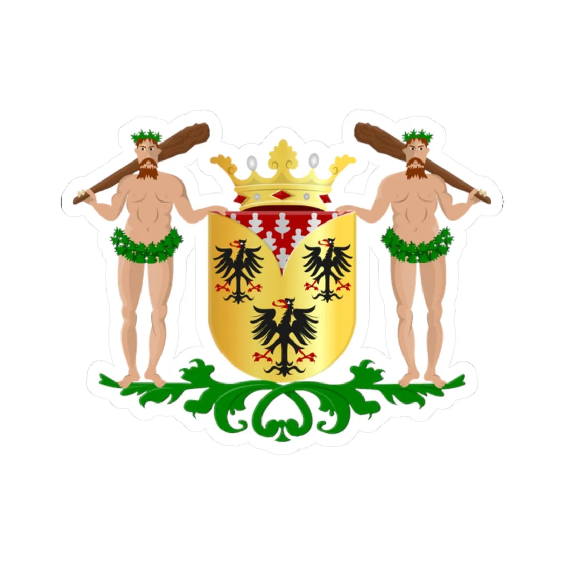 Zuidwolde wapen (Netherlands) (Coat of Arms) STICKER Vinyl Kiss-Cut Decal 2 Inch White - The Sticker Space