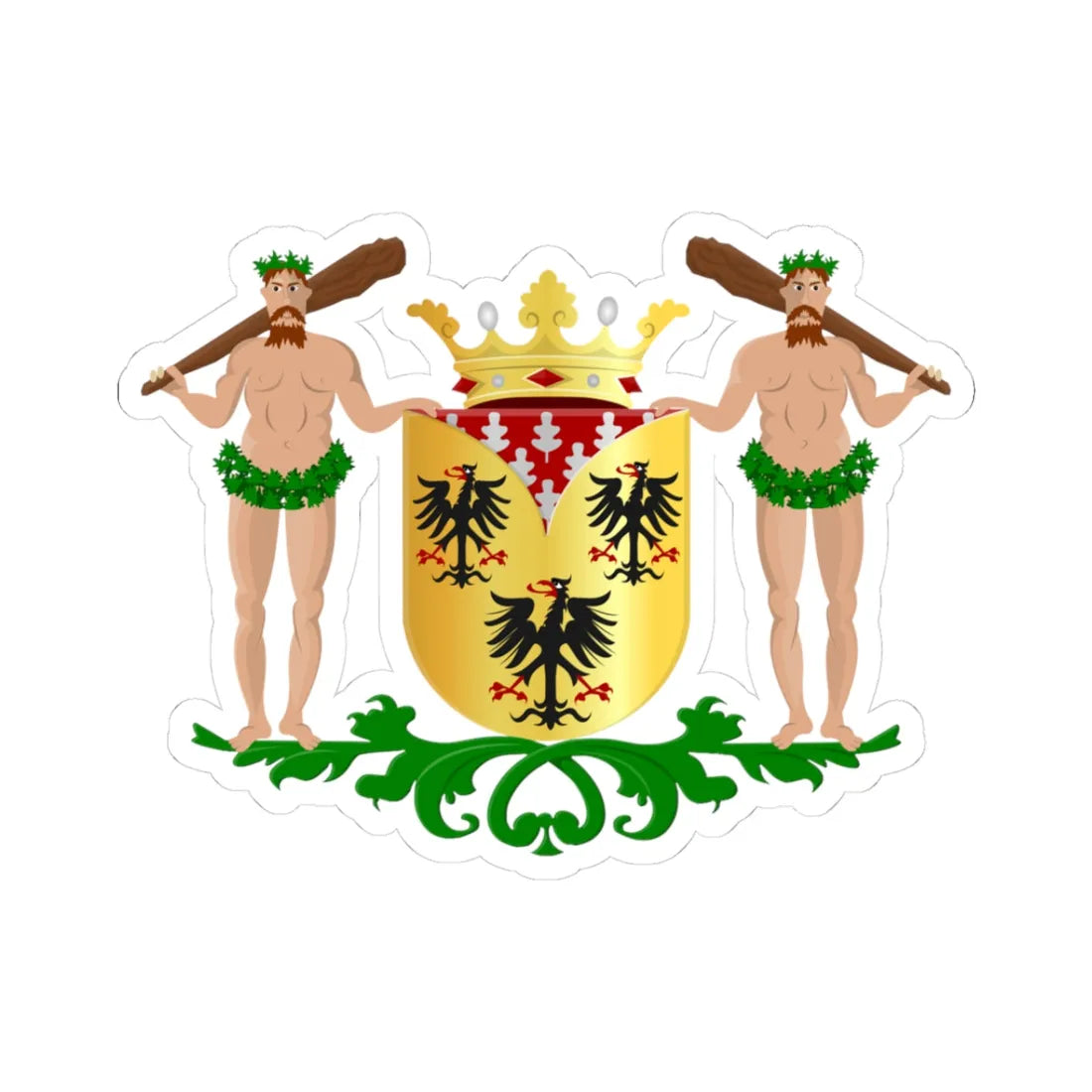 Zuidwolde wapen (Netherlands) (Coat of Arms) STICKER Vinyl Kiss-Cut Decal 3 Inch White - The Sticker Space