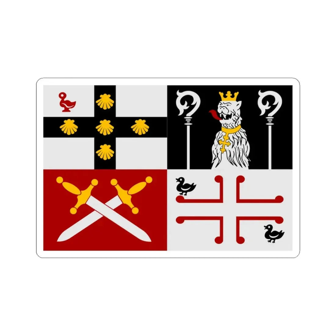 Zuienkerke vlag (Belgium) STICKER Vinyl Kiss-Cut Decal 3 Inch White - The Sticker Space