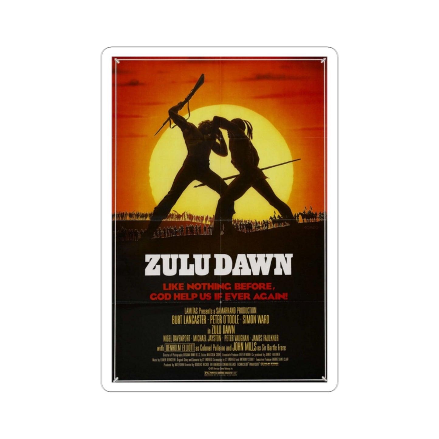 Zulu Dawn 1979 Movie Poster STICKER Vinyl Die-Cut Decal-2 Inch-The Sticker Space