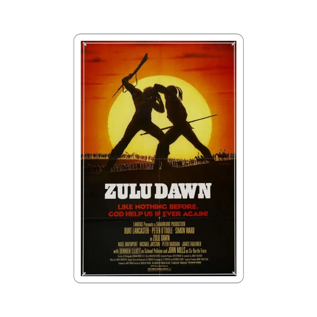 Zulu Dawn 1979 Movie Poster STICKER Vinyl Die-Cut Decal 4 Inch - The Sticker Space