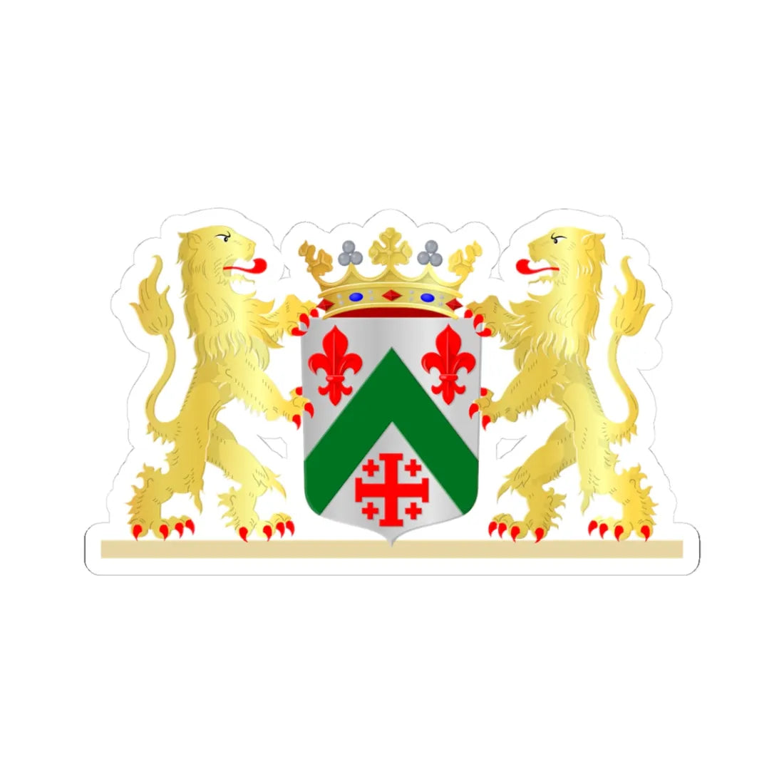 Zundert wapen (Netherlands) (Coat of Arms) STICKER Vinyl Kiss-Cut Decal 3 Inch White - The Sticker Space