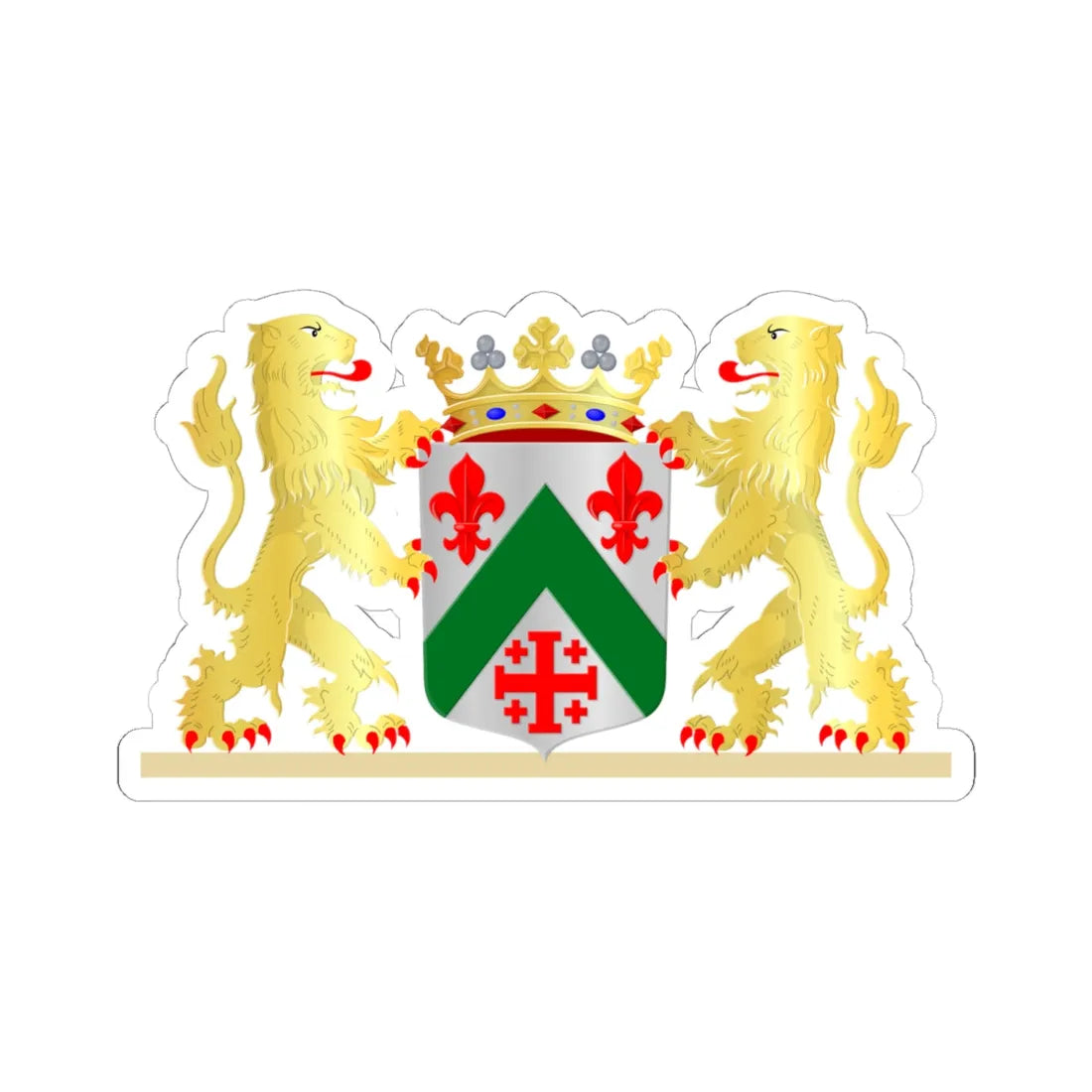 Zundert wapen (Netherlands) (Coat of Arms) STICKER Vinyl Kiss-Cut Decal 6 Inch White - The Sticker Space