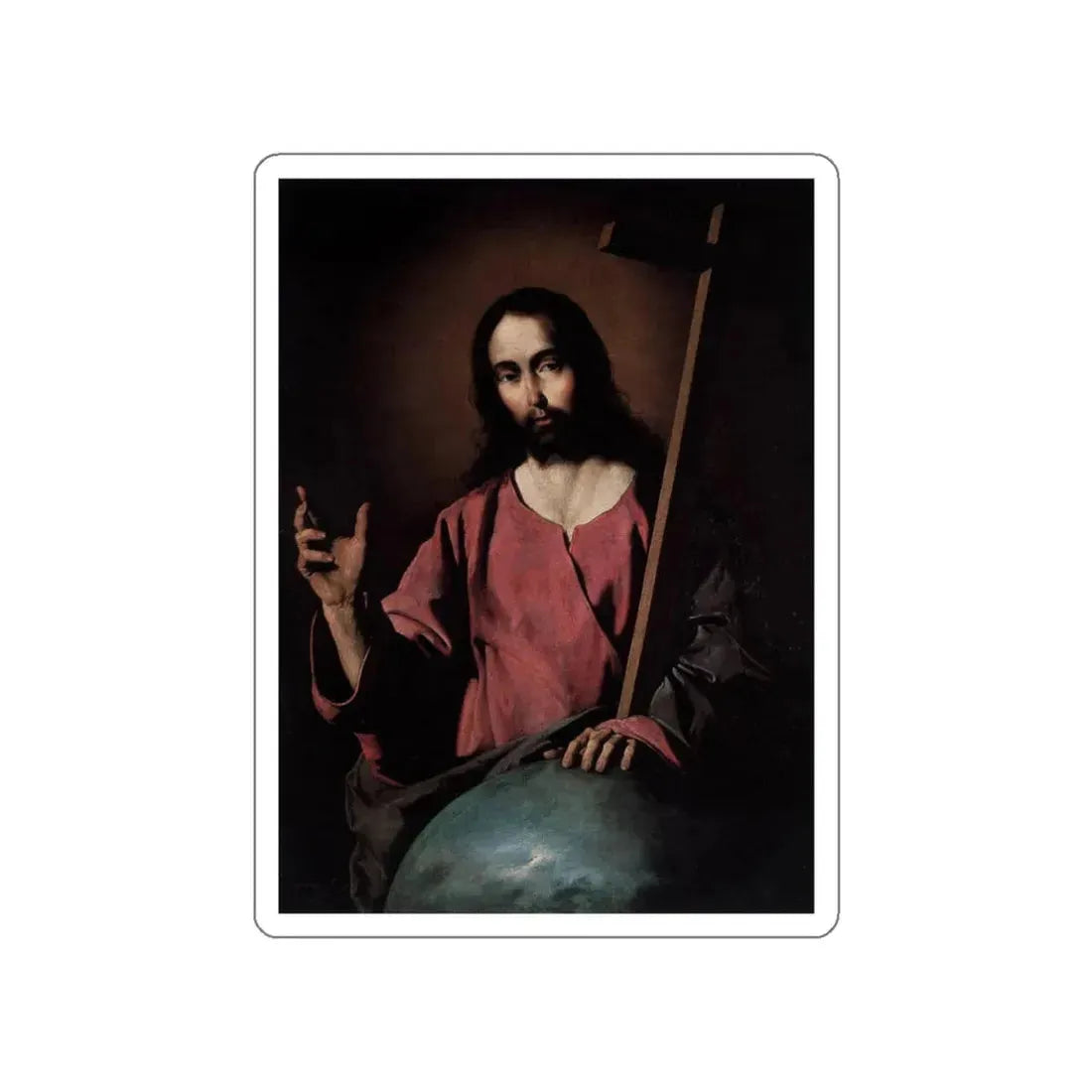 ZURBARAN, Francisco de - Christ Blessing (Artwork) STICKER Vinyl Die-Cut Decal White Die-Cut 3 Inch - The Sticker Space