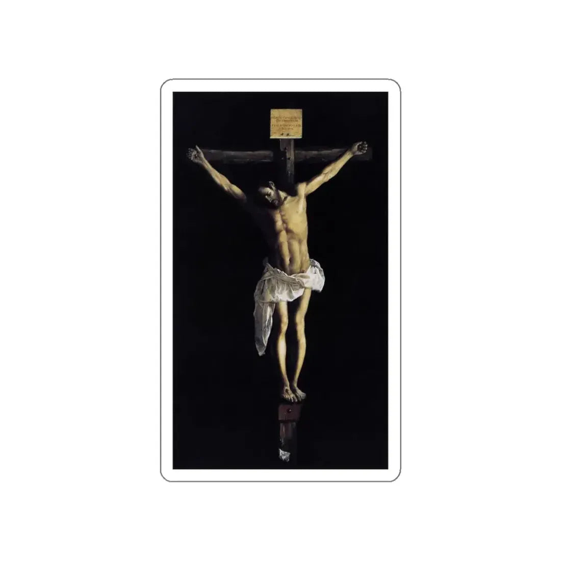 ZURBARAN, Francisco de - Christ on the Cross (Artwork) STICKER Vinyl Die-Cut Decal White Die-Cut 3 Inch - The Sticker Space