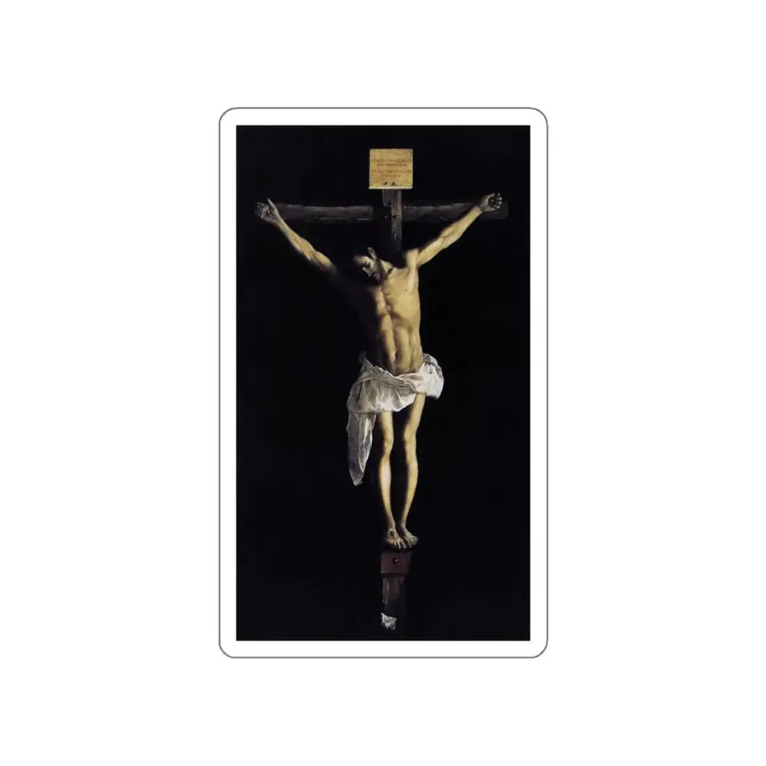 ZURBARAN, Francisco de - Christ on the Cross (Artwork) STICKER Vinyl Die-Cut Decal White Die-Cut 5 Inch - The Sticker Space