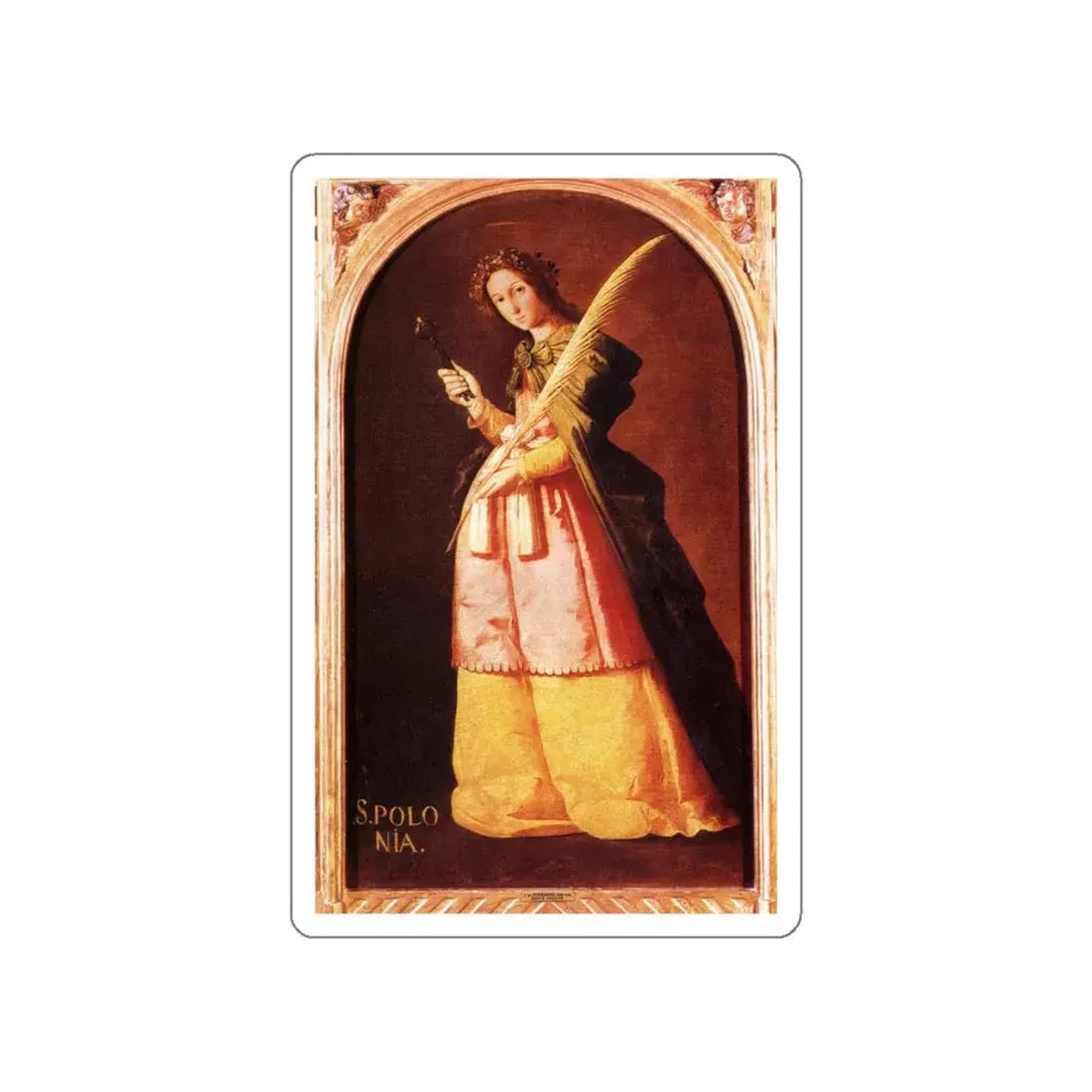 ZURBARAN, Francisco de - St. Apolonia (Artwork) STICKER Vinyl Die-Cut Decal White Die-Cut 4 Inch - The Sticker Space