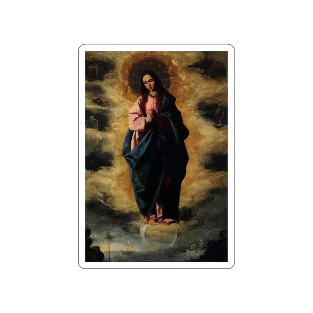 ZURBARAN, Francisco de - The Immaculate Conception (Artwork) STICKER Vinyl Die-Cut Decal White Die-Cut 6 Inch - The Sticker Space