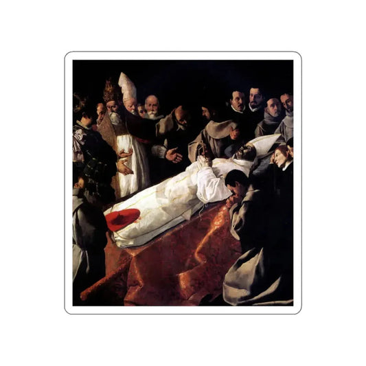 ZURBARAN, Francisco de - The Lying-in-State of St Bonaventura (Artwork) STICKER Vinyl Die-Cut Decal White Die-Cut 2 Inch - The Sticker Space