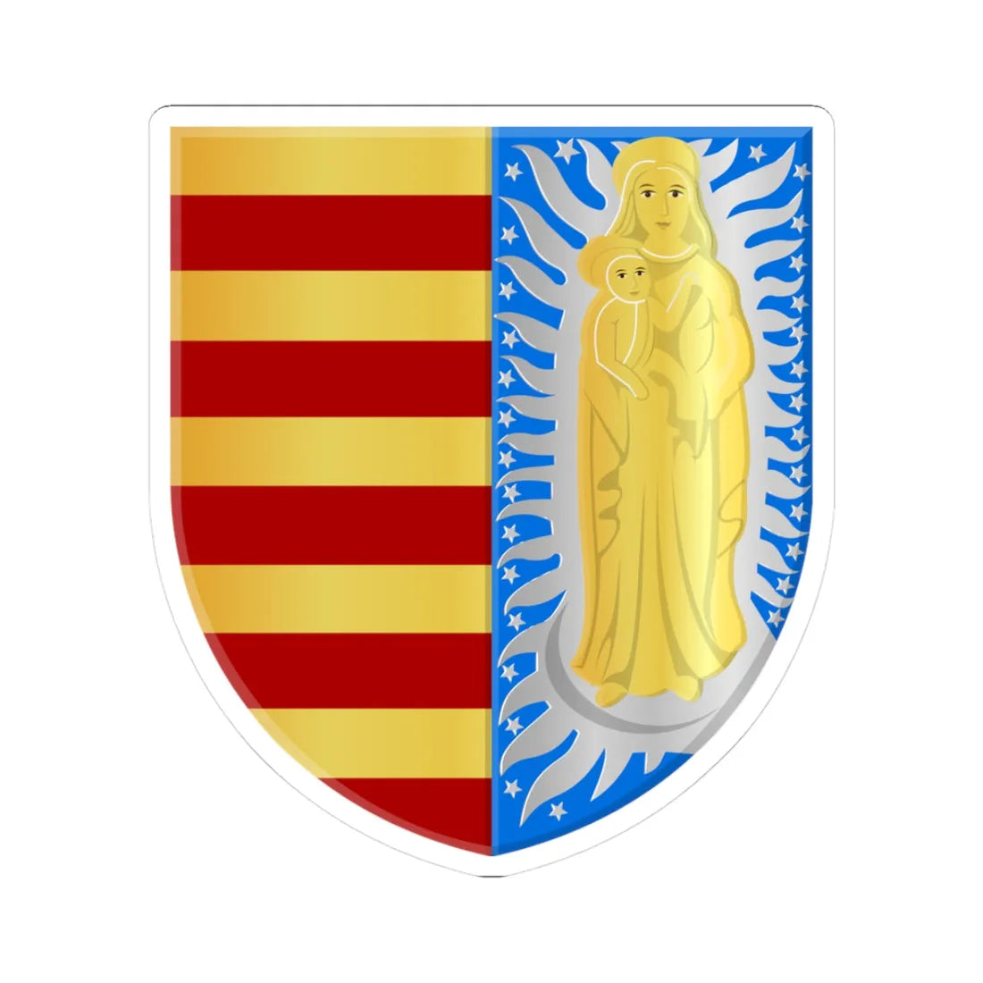 Zutendaal wapen (Belgium) (Coat of Arms) STICKER Vinyl Kiss-Cut Decal 3 Inch White - The Sticker Space