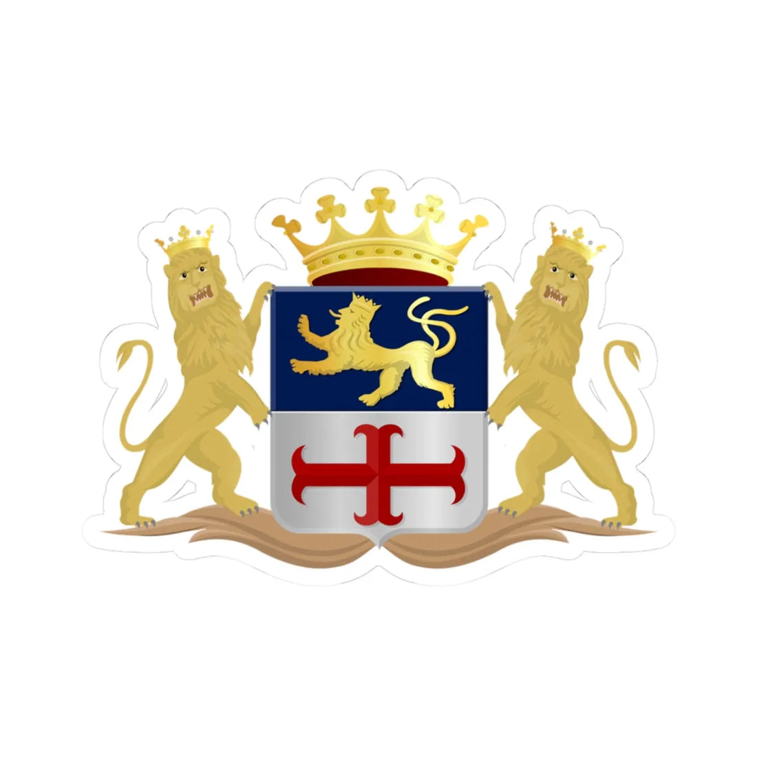 Zutphen wapen 1816 (Netherlands) (Coat of Arms) STICKER Vinyl Kiss-Cut Decal 3 Inch White - The Sticker Space