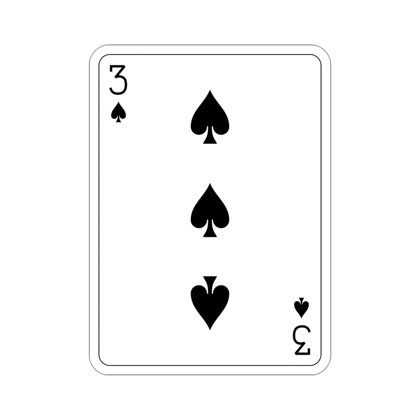 3 of Spades Playing Card STICKER Vinyl Die-Cut Decal-The Sticker Space