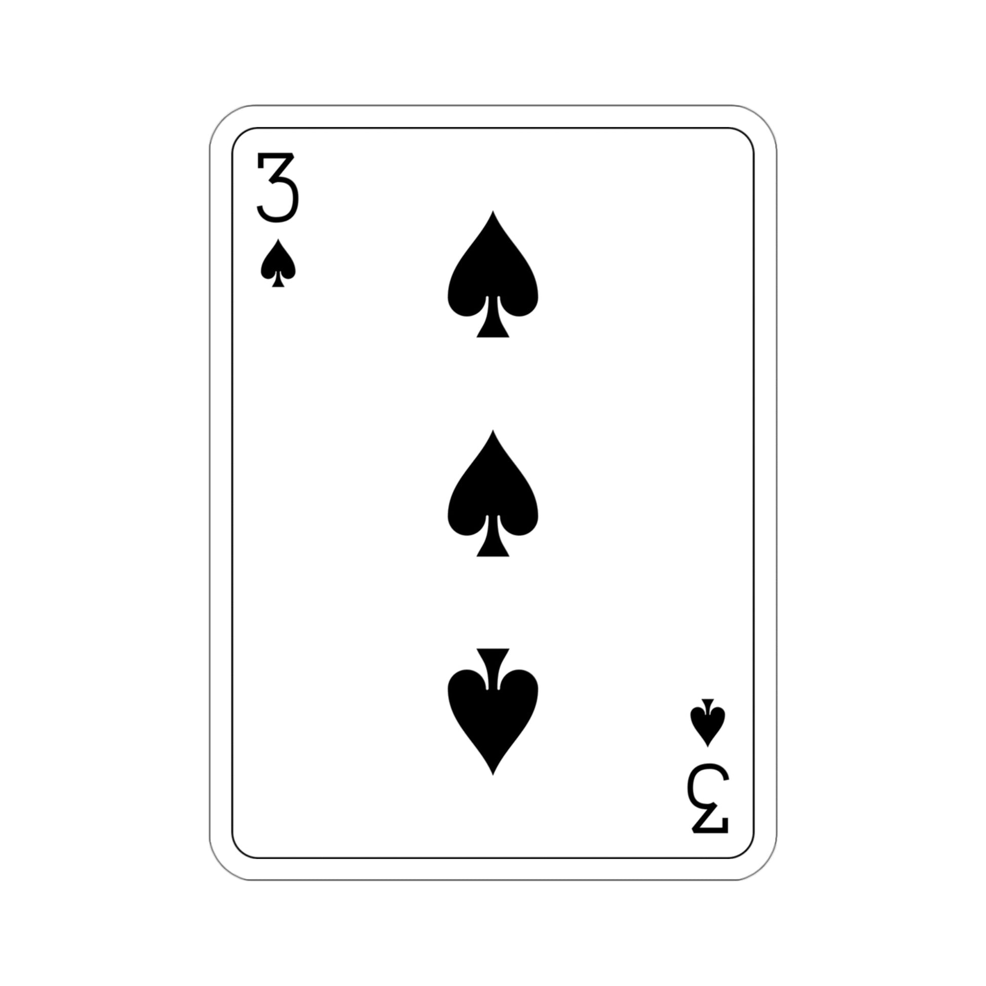 3 of Spades Playing Card STICKER Vinyl Die-Cut Decal-The Sticker Space