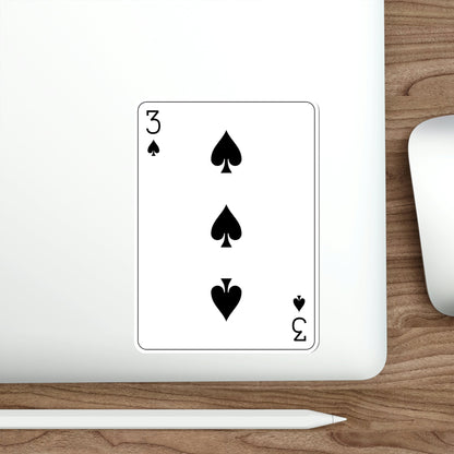 3 of Spades Playing Card STICKER Vinyl Die-Cut Decal-The Sticker Space