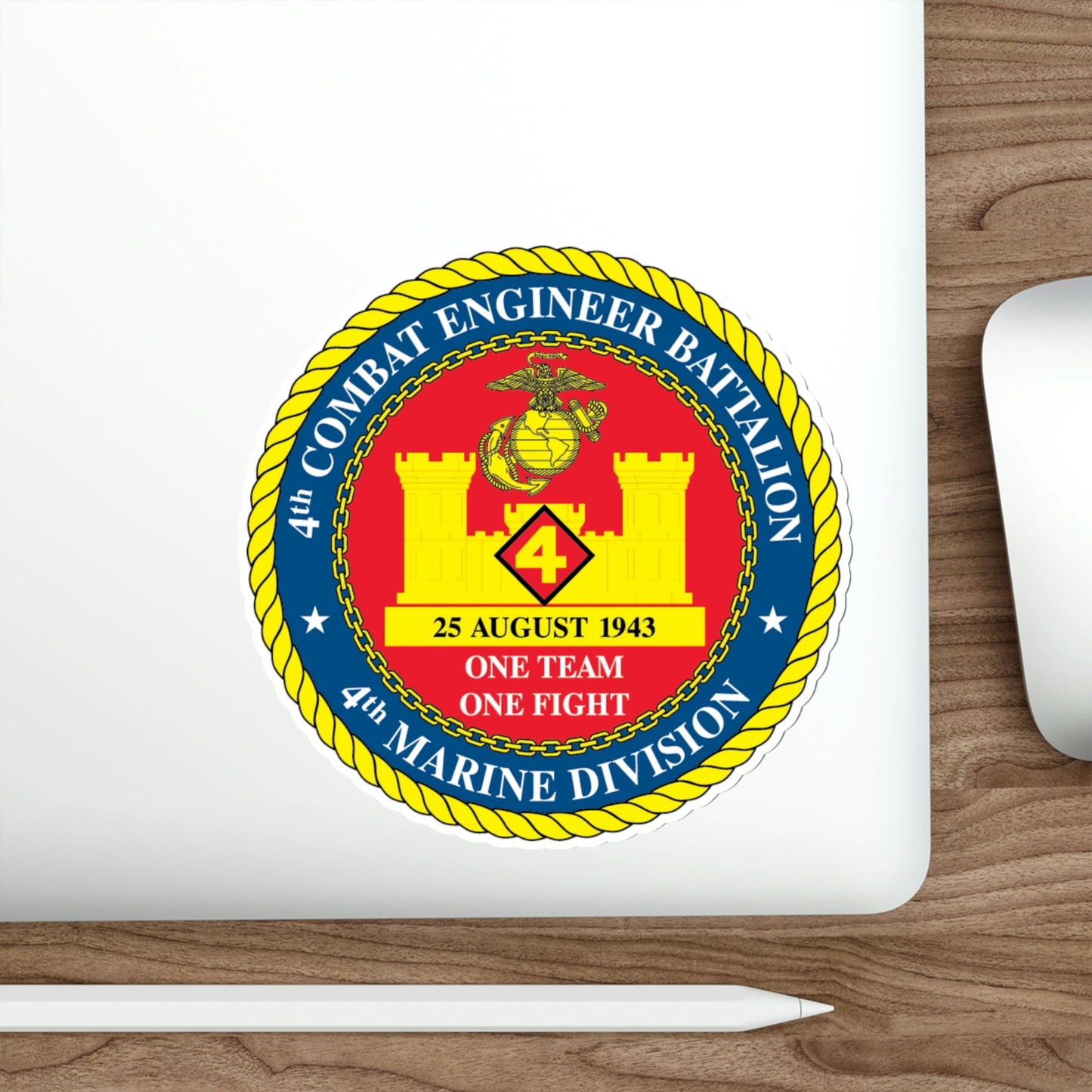 4th Cmbt Eng Bn (USMC) STICKER Vinyl Die-Cut Decal-The Sticker Space