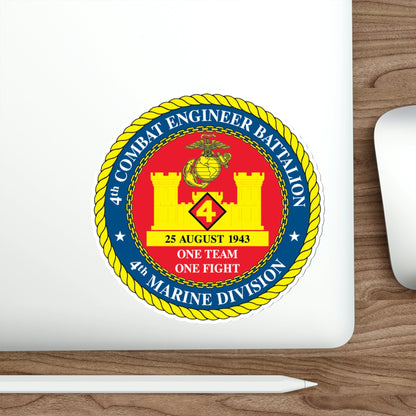 4th Cmbt Eng Bn (USMC) STICKER Vinyl Die-Cut Decal-The Sticker Space