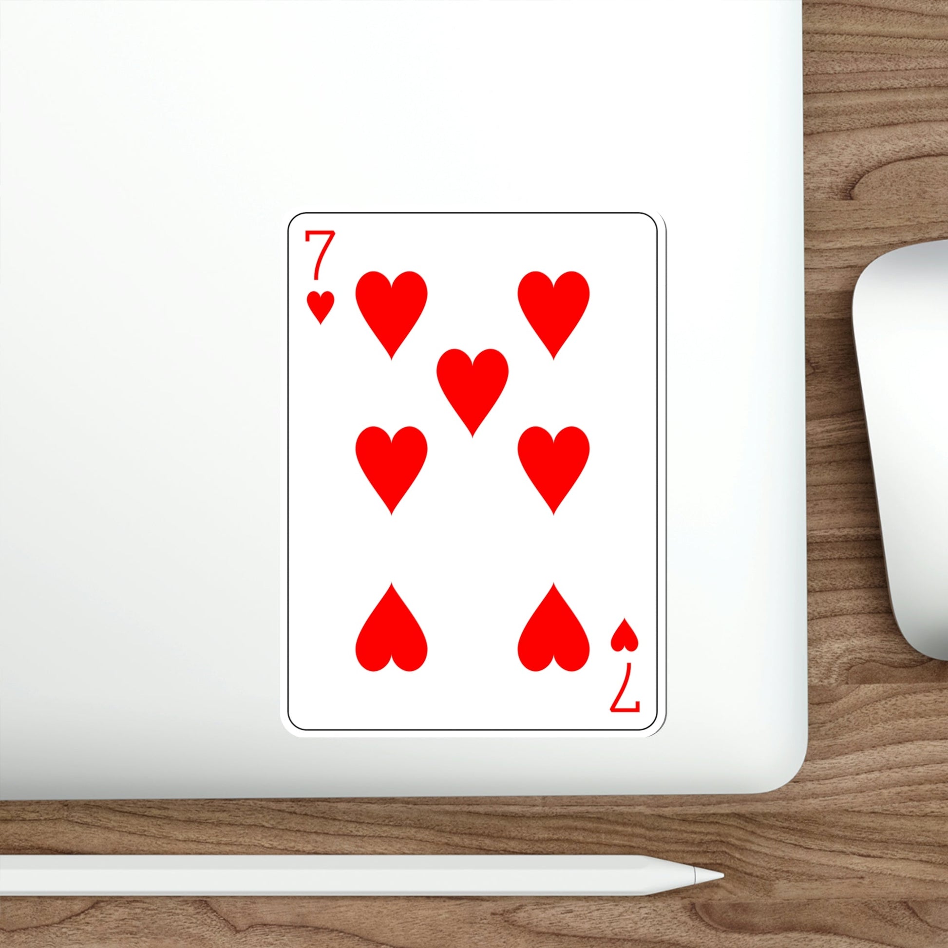 7 of Hearts Playing Card STICKER Vinyl Die-Cut Decal-The Sticker Space