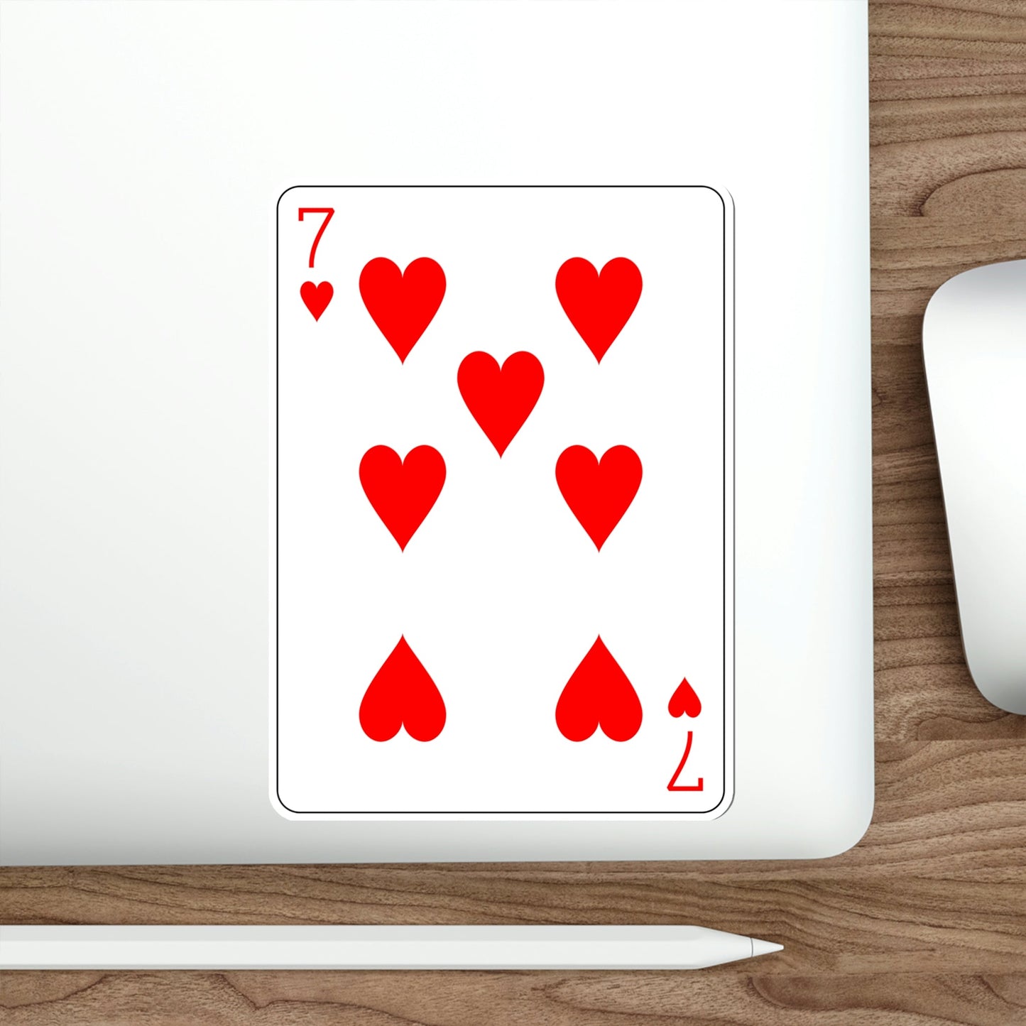 7 of Hearts Playing Card STICKER Vinyl Die-Cut Decal-The Sticker Space