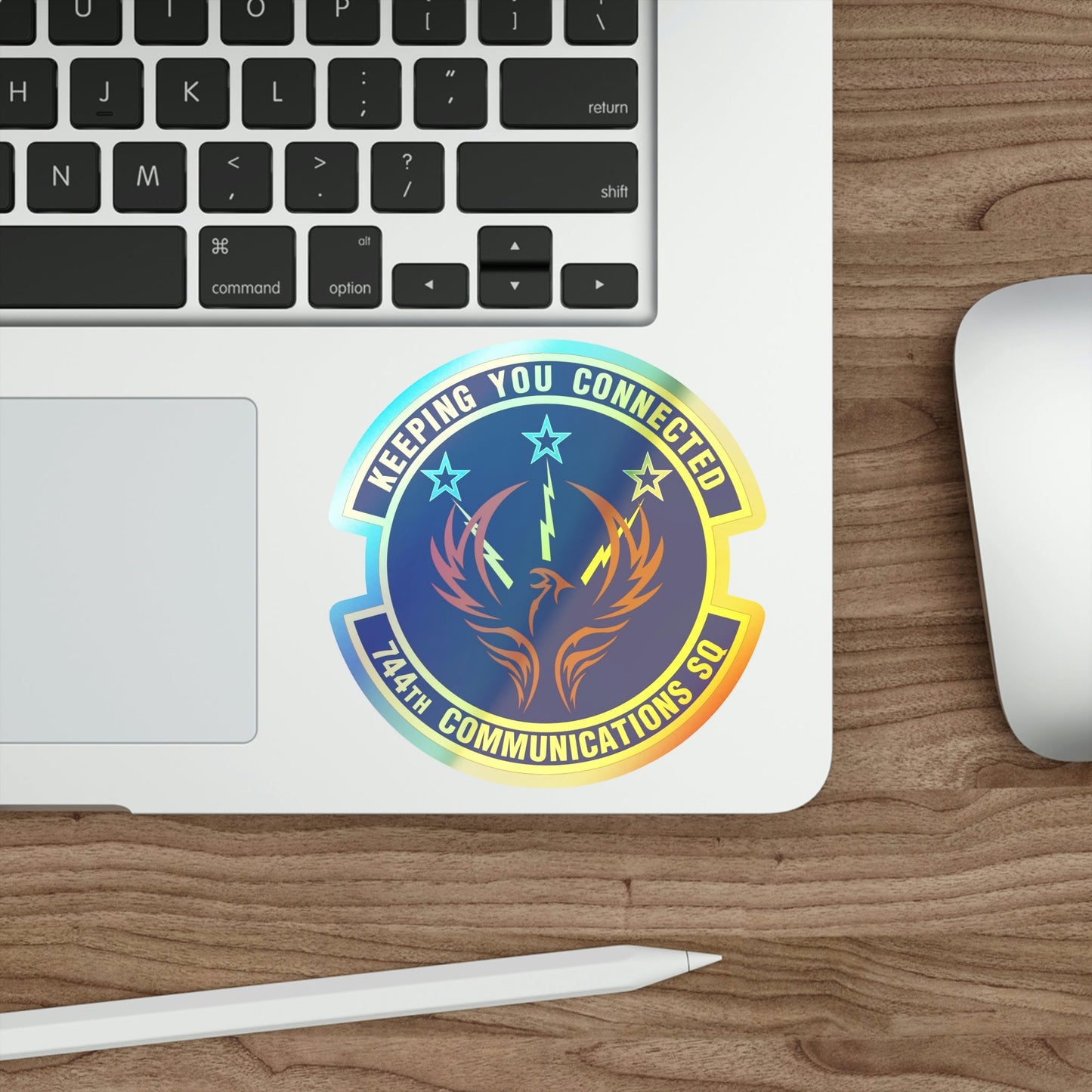 744th Communications Squadron (U.S. Air Force) Holographic STICKER Die-Cut Vinyl Decal-The Sticker Space