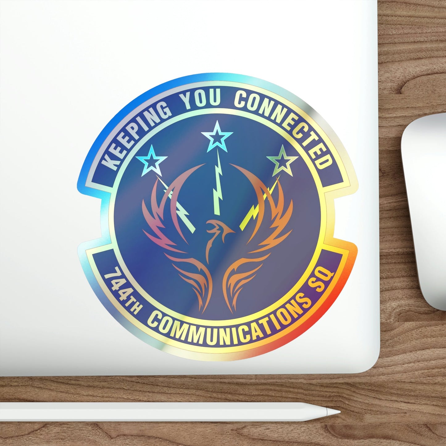 744th Communications Squadron (U.S. Air Force) Holographic STICKER Die-Cut Vinyl Decal-The Sticker Space