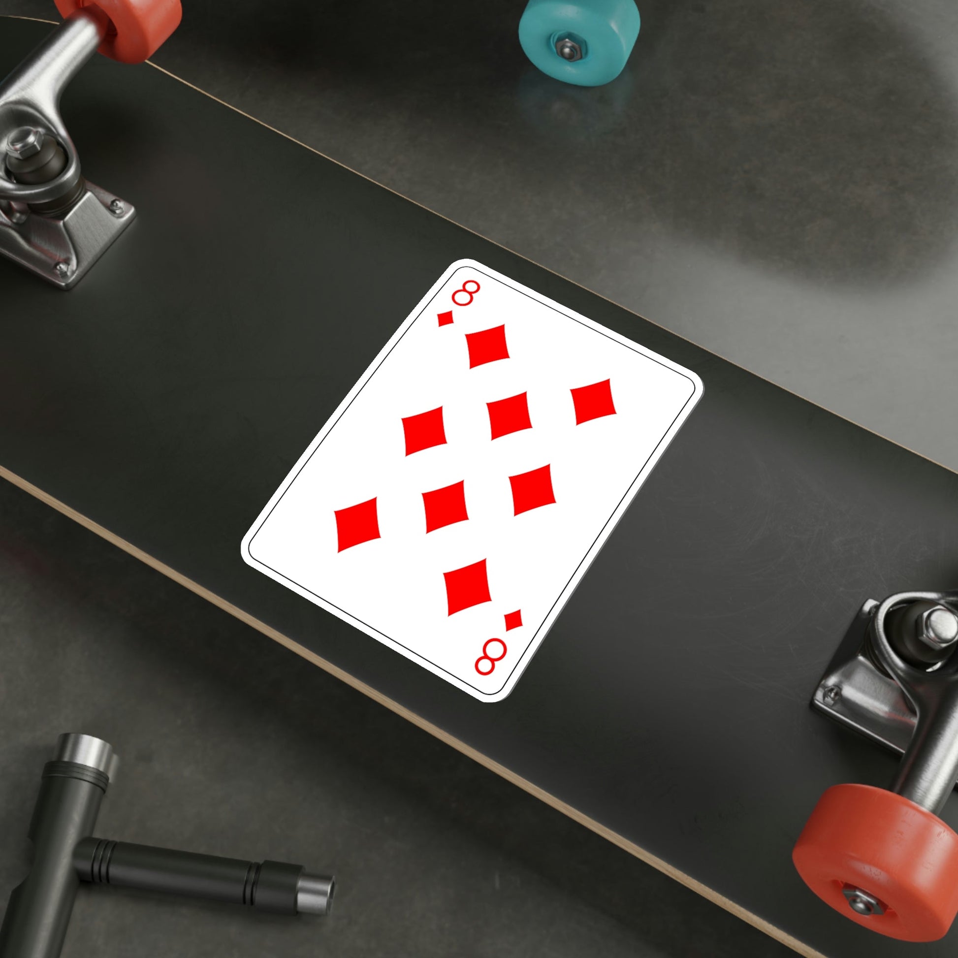 8 of Diamonds Playing Card STICKER Vinyl Die-Cut Decal-The Sticker Space