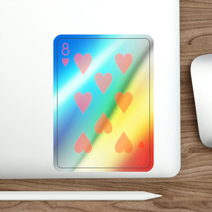 8 of Hearts Playing Card Holographic STICKER Die-Cut Vinyl Decal-The Sticker Space