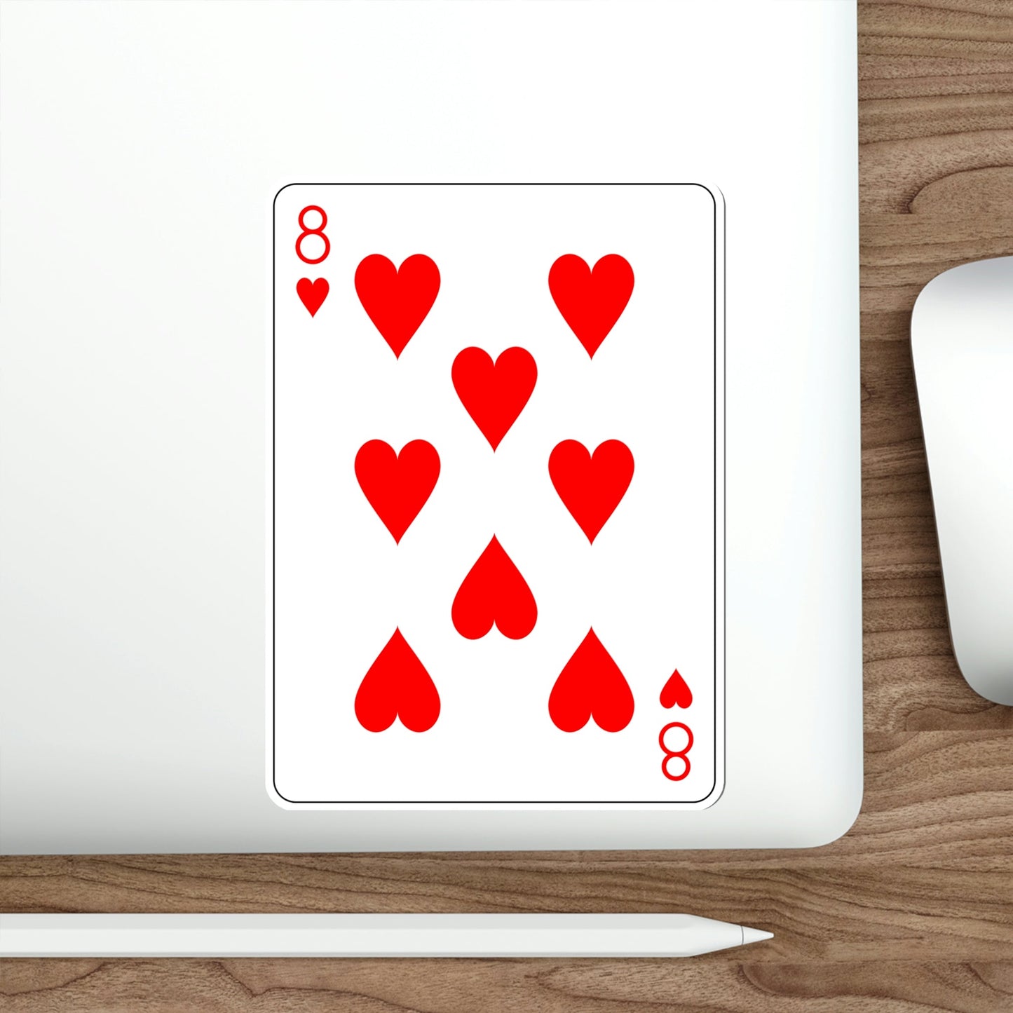 8 of Hearts Playing Card STICKER Vinyl Die-Cut Decal-The Sticker Space