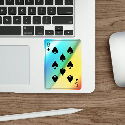 8 of Spades Playing Card Holographic STICKER Die-Cut Vinyl Decal-The Sticker Space