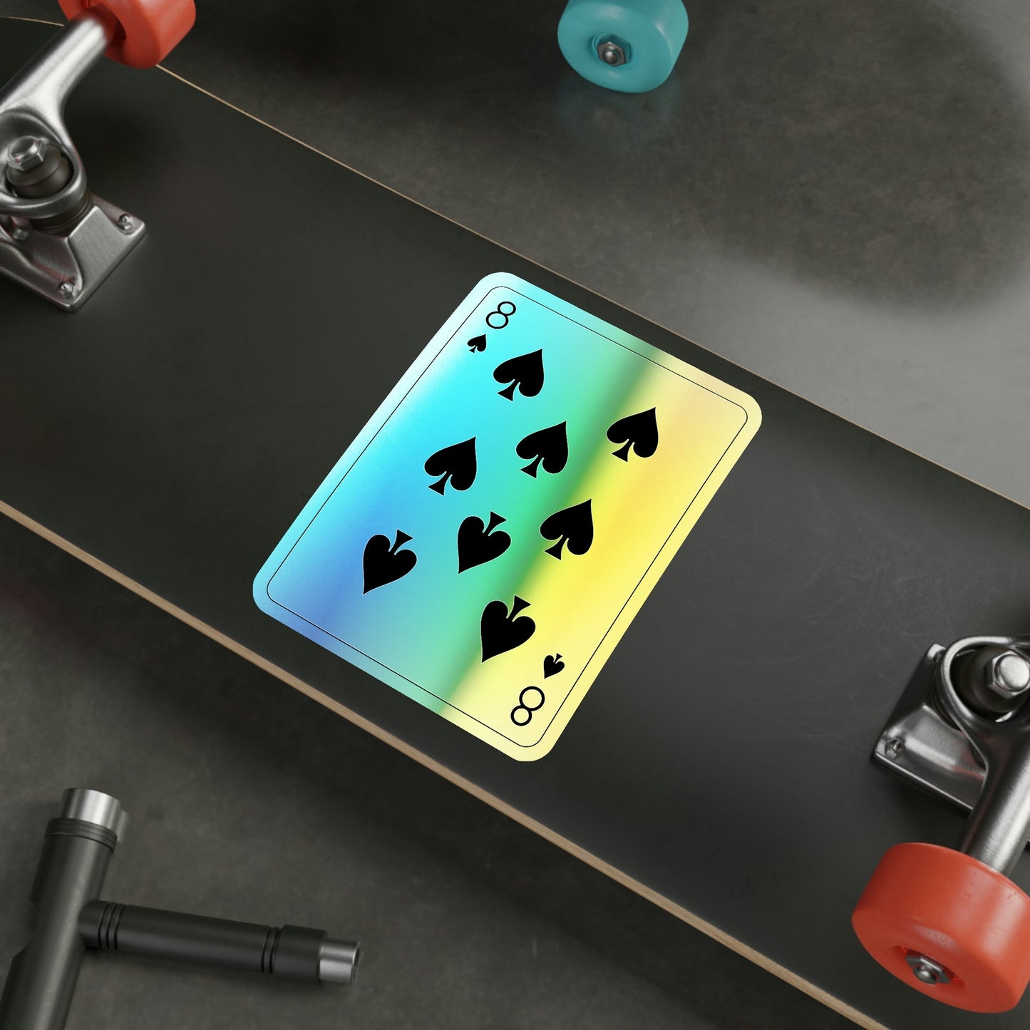 8 of Spades Playing Card Holographic STICKER Die-Cut Vinyl Decal-The Sticker Space