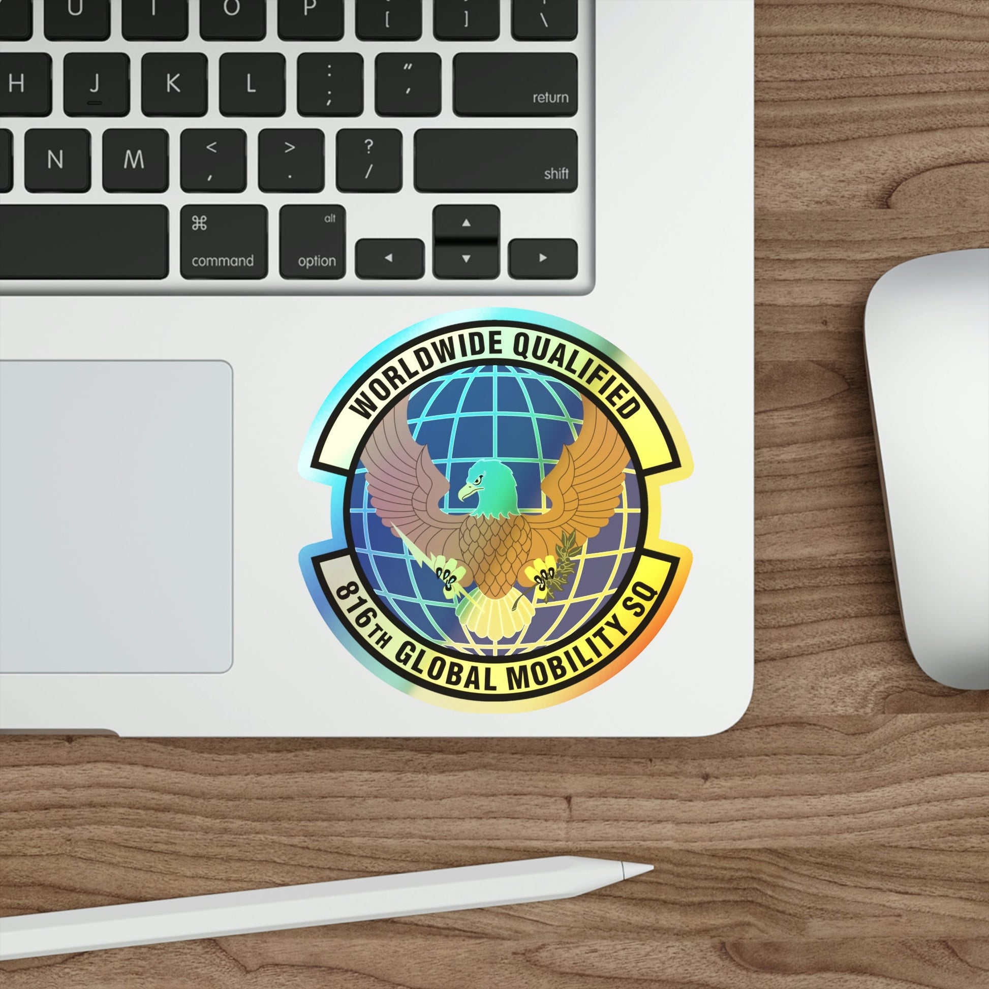 816th Global Mobility Squadron (U.S. Air Force) Holographic STICKER Die-Cut Vinyl Decal-The Sticker Space