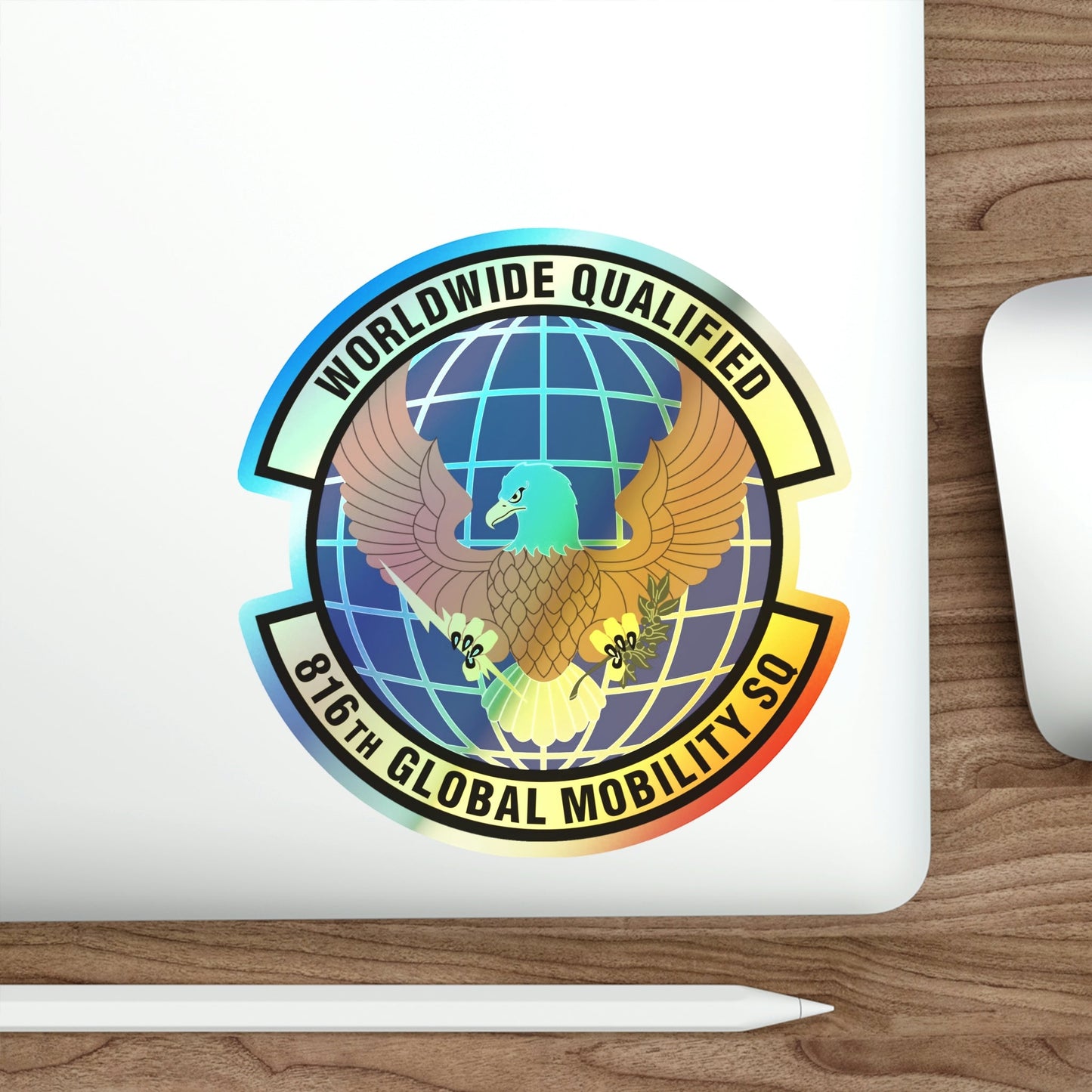 816th Global Mobility Squadron (U.S. Air Force) Holographic STICKER Die-Cut Vinyl Decal-The Sticker Space