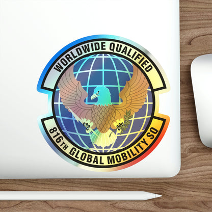 816th Global Mobility Squadron (U.S. Air Force) Holographic STICKER Die-Cut Vinyl Decal-The Sticker Space
