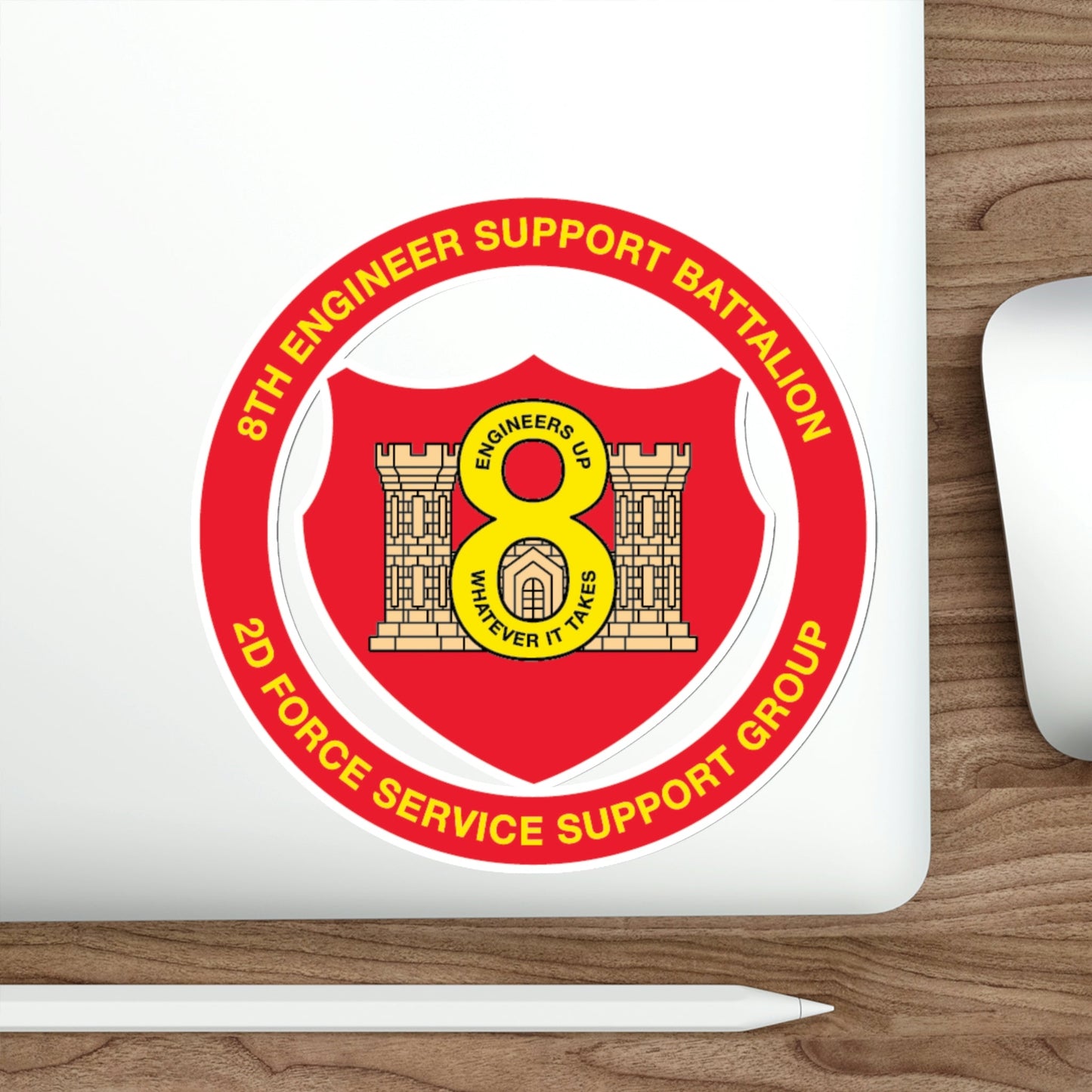 8th Engineer Support Battalion 2nd Force Service Support Group (USMC) STICKER Vinyl Die-Cut Decal-The Sticker Space