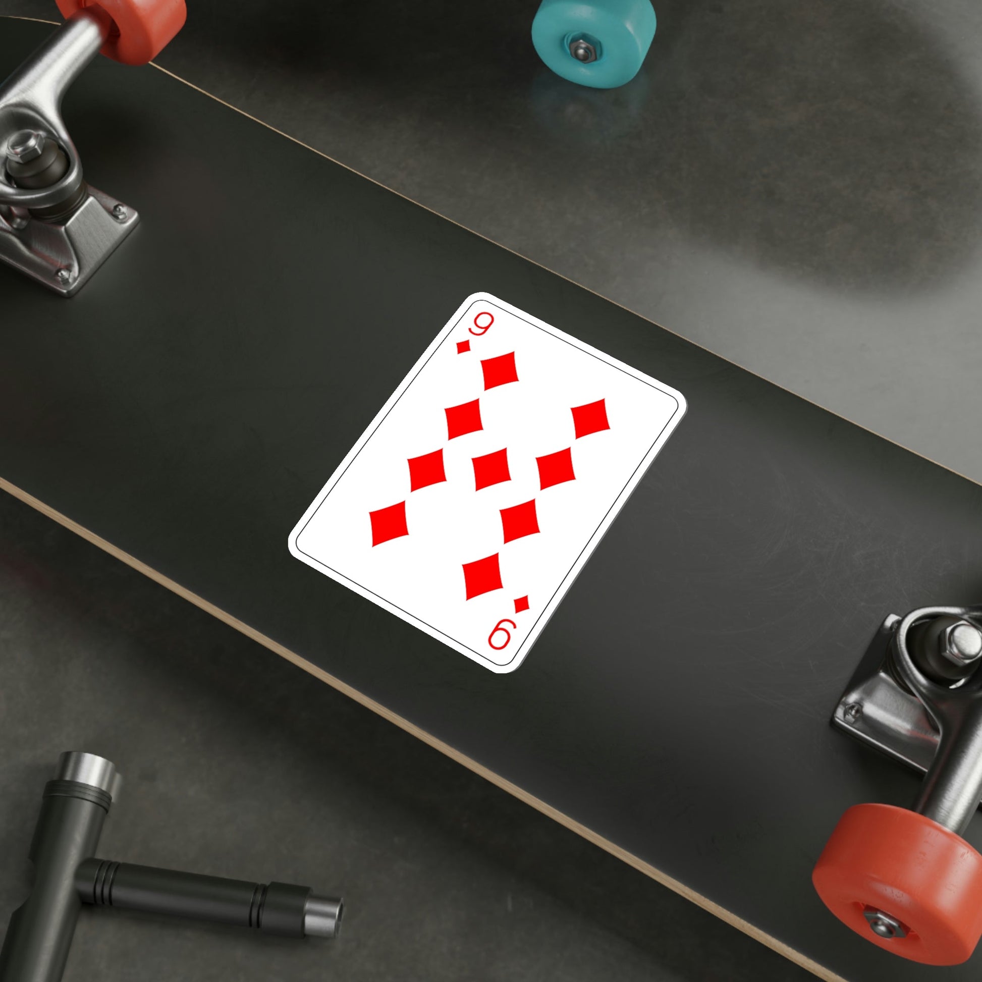 9 of Diamonds Playing Card STICKER Vinyl Die-Cut Decal-The Sticker Space