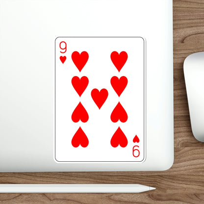 9 of Hearts Playing Card STICKER Vinyl Die-Cut Decal-The Sticker Space