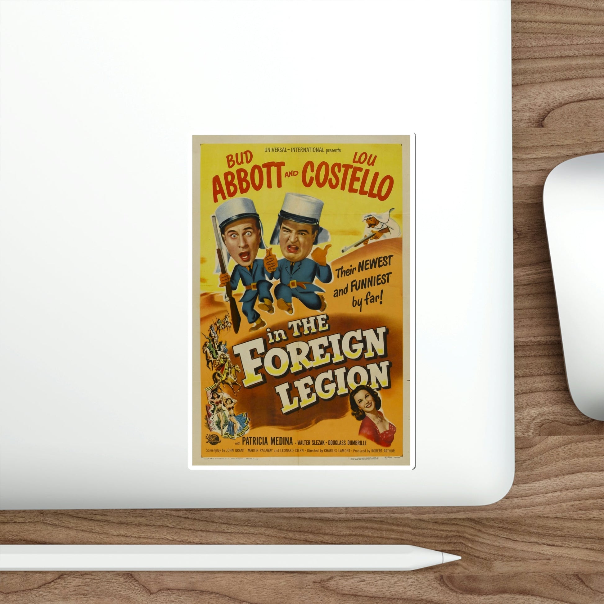 Abbott and Costello Foreign Legion 1950 Movie Poster STICKER Vinyl Die-Cut Decal-The Sticker Space