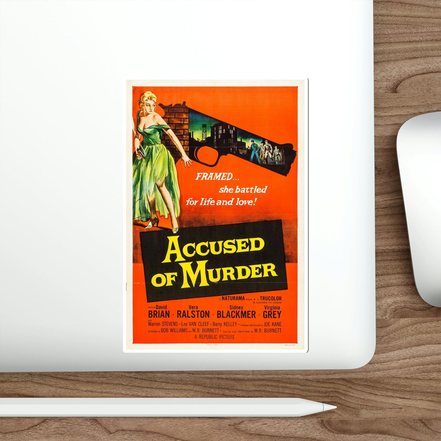 Accused of Murder 1956 Movie Poster STICKER Vinyl Die-Cut Decal-The Sticker Space