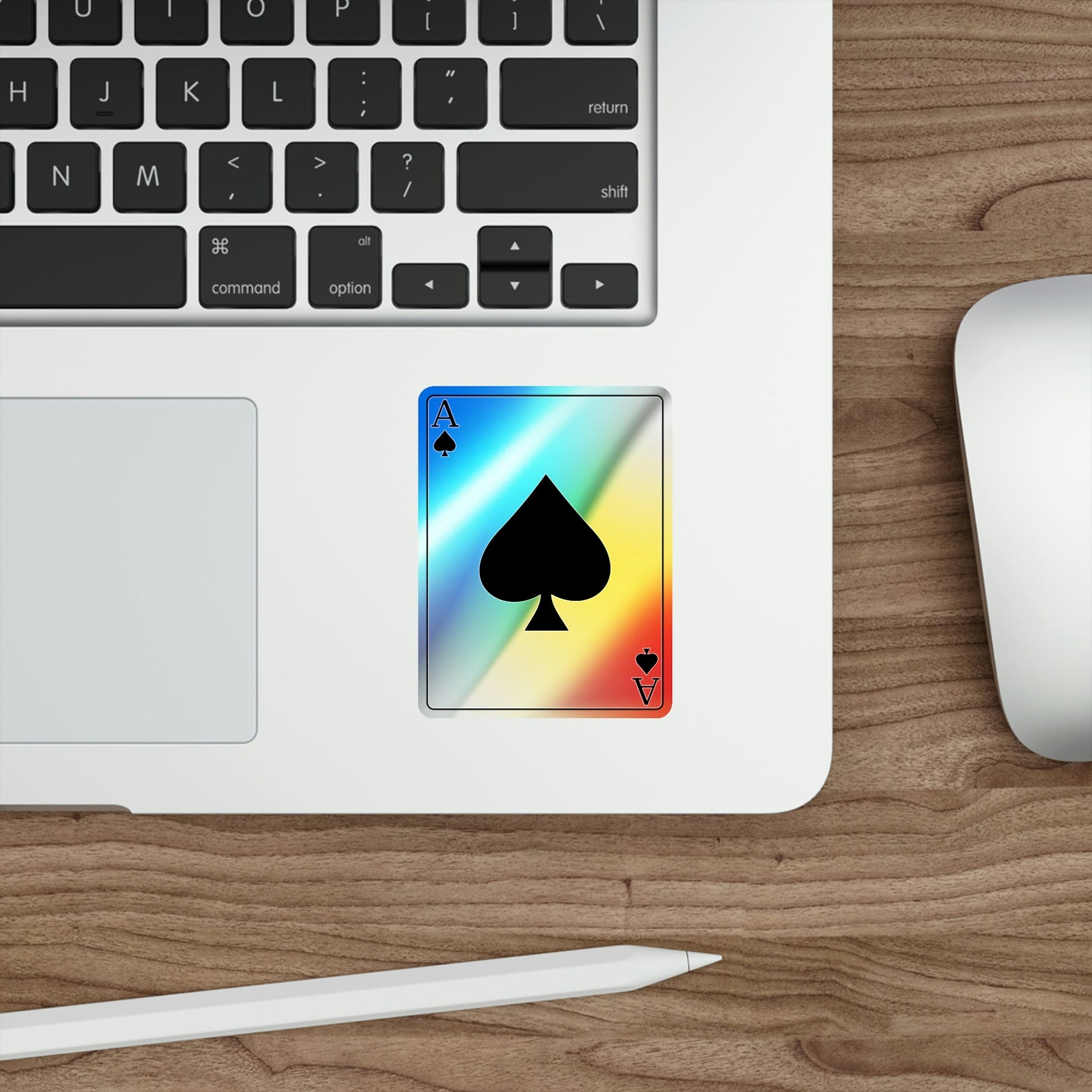 Ace of Spades Playing Card Holographic STICKER Die-Cut Vinyl Decal-The Sticker Space