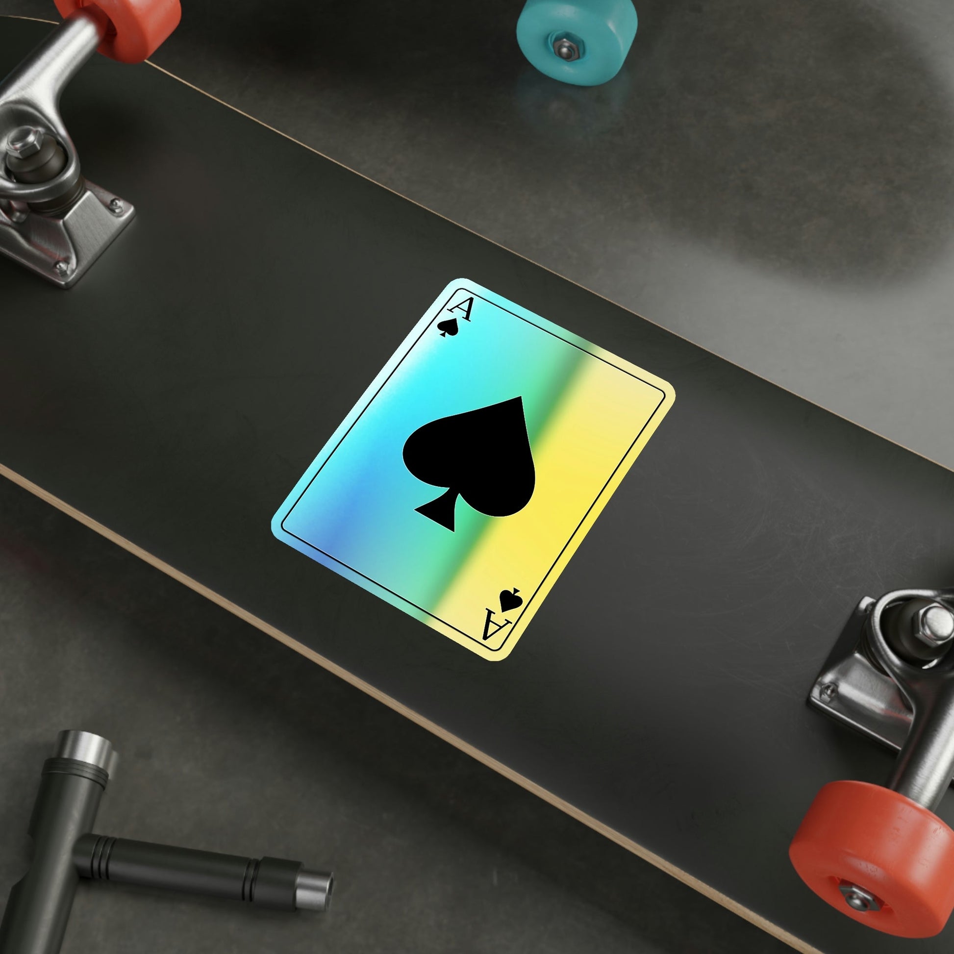 Ace of Spades Playing Card Holographic STICKER Die-Cut Vinyl Decal-The Sticker Space