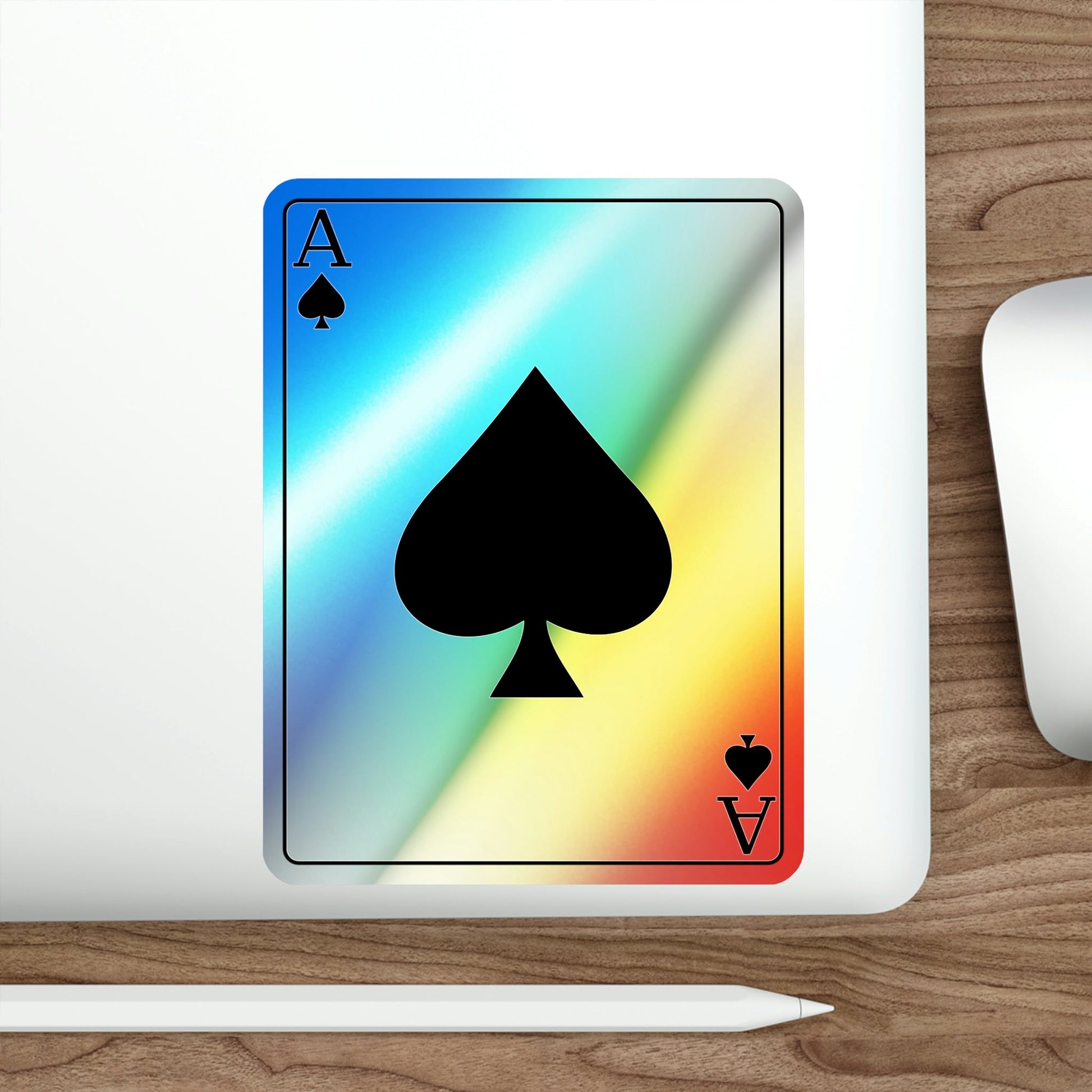 Ace of Spades Playing Card Holographic STICKER Die-Cut Vinyl Decal-The Sticker Space